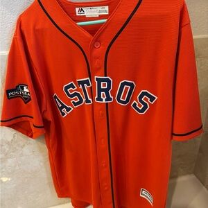 Jose Altuve 2019 Post Season Astros Jersey - Orange